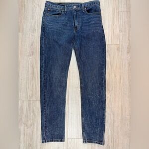 Levis 512 Sin‎ City Slim Taper Mens Jeans 34x32 Dark Wash Blue Denim 28833-0285